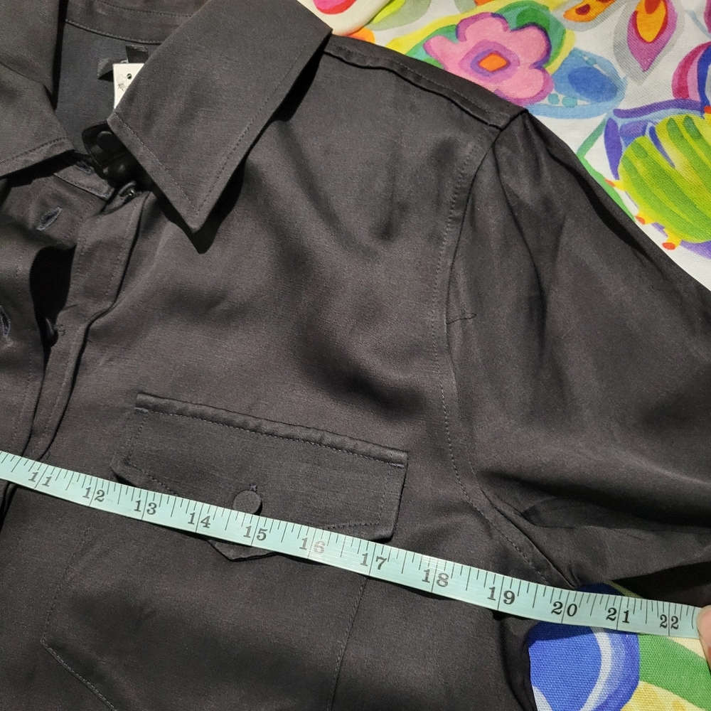 Madewell Western Shirt Linen Blend Size 8 Black NWT NT505 - Picture 8 of 8
